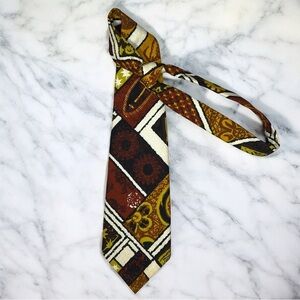Vintage 60s 70s Ichabod Arp Tiki Hawaiian Print Necktie Mid-Century Men's Tie
